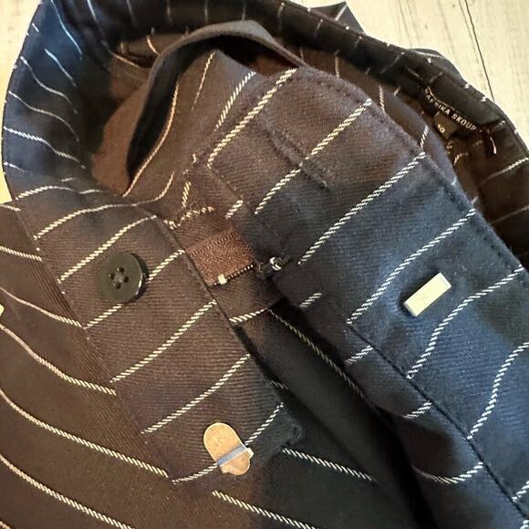 Nafsika Skourti Naughty Trousers Navy Pinstripe Pants UK 10 or US 6 - Picture 10 of 14